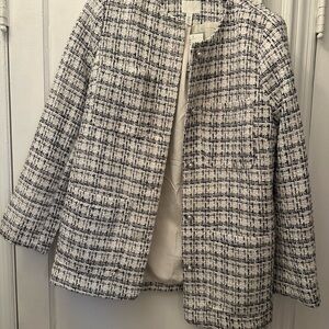 H&M Women's Tweed Jacket - Black and White